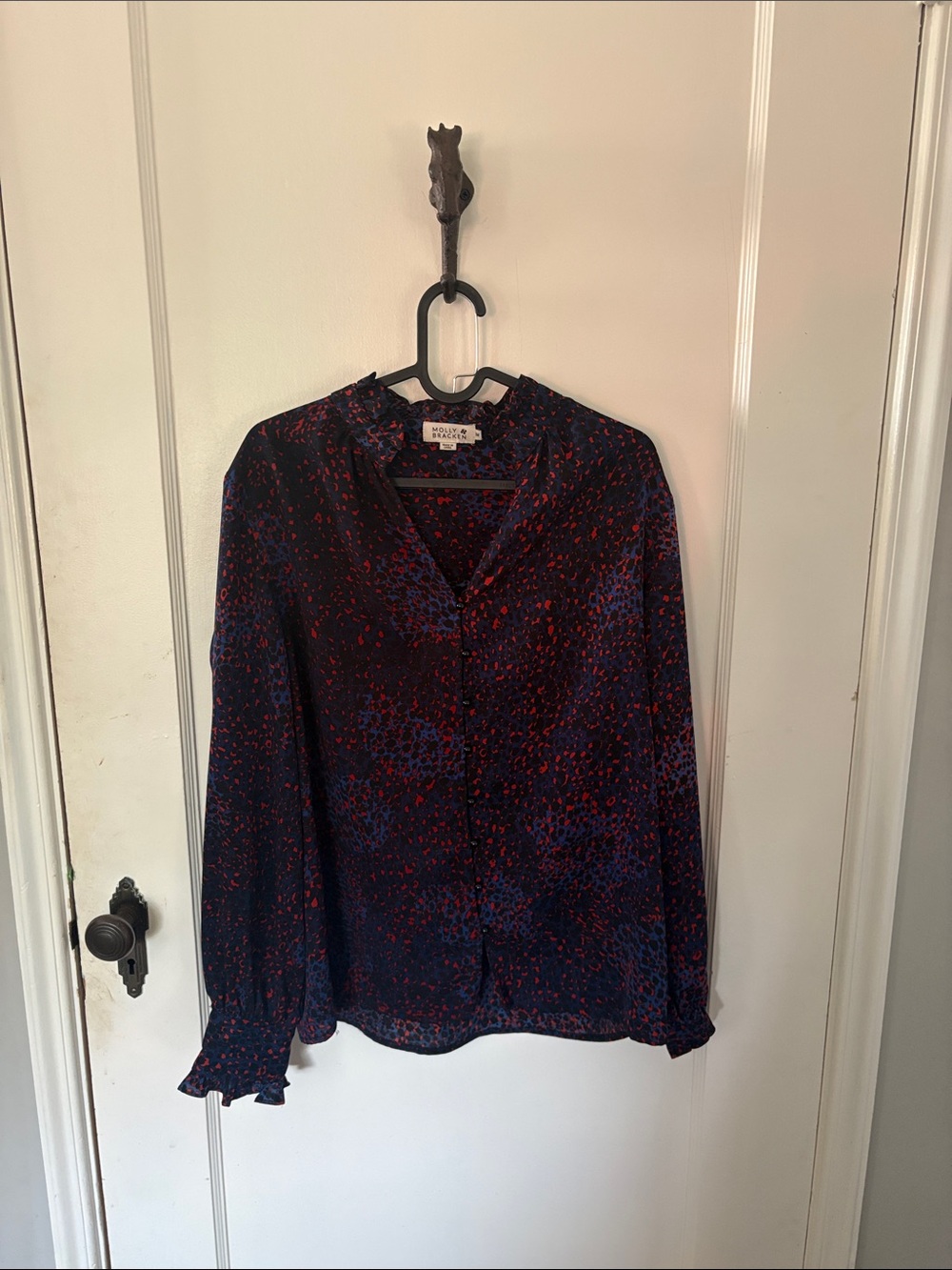 Molly Bracken Blouse with Red Accent Print